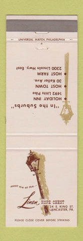 Matchbook Cover - Linen Hope Chest Lancaster PA Holiday Inn