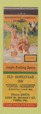 Matchbook Cover - Old Homestead Inn York PA WEAR