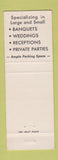 Matchbook Cover - Pulp Room Restaurant Tyrone PA