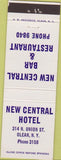 Matchbook Cover - New Central Hotel Olean NY