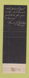 Matchbook Cover - Colonial Hotel York PA WEAR