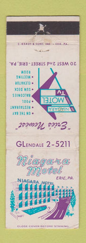 Matchbook Cover - Niagara Motel Erie PA WEAR