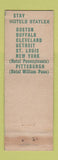 Matchbook Cover - Hotel William Penn Pittsburgh PA Statler WEAR