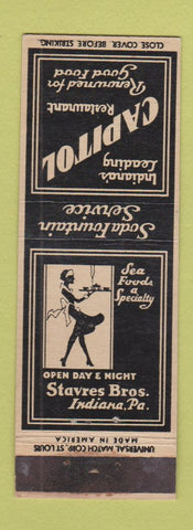 Matchbook Cover - Capitol Restaurant Indiana PA girlie