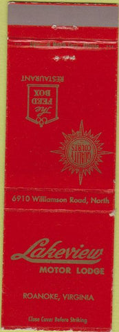 Matchbook Cover - Lakeview Motor Lodge Roanoke VA