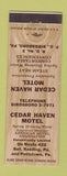 Matchbook Cover - Cedar Haven Motel Birdsboro PA