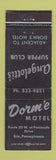 Matchbook Cover - Dorm'e Motel Erie PA Angelotti's Supper Club