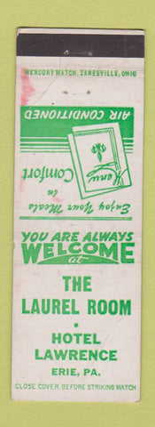 Matchbook Cover - The Laurel Room Hotel Lawrence Erie PA WEAR