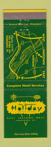 Matchbook Cover - Holiday Motor Hotels Harrisburg PA