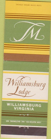 Matchbook Cover - Williamsburg Lodge VA