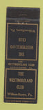 Matchbook Cover - Westmoreland Club Wilkes Barre PA WEAR