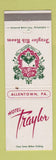 Matchbook Cover - Hotel Traylor Allentown PA Rib Room