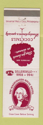 Matchbook Cover - Washington House Hotel Sellersville PA