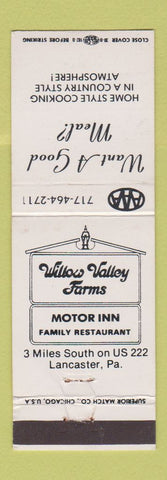 Matchbook Cover - Willow Valley Farms Motor Inn Lancaster PA