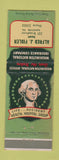 Matchbook Cover - Washington Insurance Alfred Fidler Hanover PA