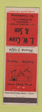 Matchbook Cover - EW Craw Son Juniata Altoona PA Sheet Metal Roofing