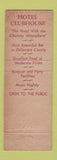 Matchbook Cover - Hotel Clubhouse Chester PA