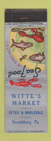 Matchbook Cover - Witte's Market Stroudsburg PA WEAR