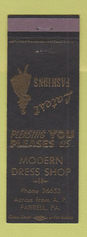 Matchbook Cover - Modern Dress Shop Farrell PA women's clothes