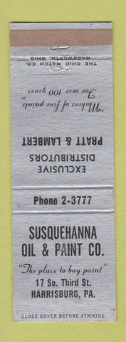 Matchbook Cover - Susquehanna Oil and Paint Harrisburg PA