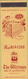 Matchbook Cover - Whitman Hotel Jamaica LI NY