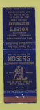 Matchbook Cover - Moser's Restaurant West York PA WEAR