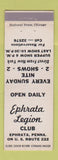 Matchbook Cover - Ephrata Legion Club PA