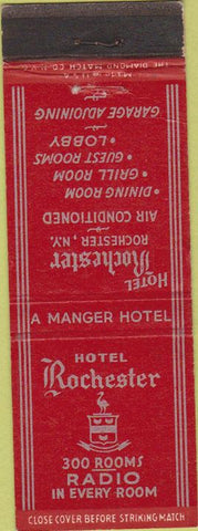Matchbook Cover - Hotel Rochester NY red