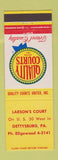 Matchbook Cover - Larson's Court Motel Quality Courts Gettysburg PA