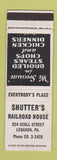 Matchbook Cover - Shutter's Railroad House Lebanon PA