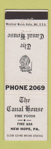 Matchbook Cover - Canal House Restaurant New Hope PA