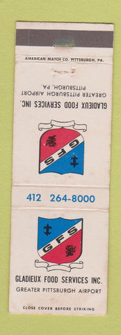 Matchbook Cover - Gladieux Food Services Pittsburgh PA Airport WEAR