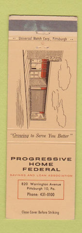 Matchbook Cover - Progressive Home Federal Savings Pittsburgh PA