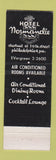 Matchbook Cover - The Normandie Hotel Philadelphia PA