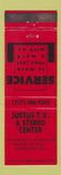 Matchbook Cover - Justus TV Stereo Olyphant PA