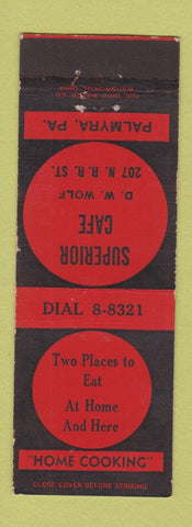 Matchbook Cover - Superior Cafe Palmyra PA