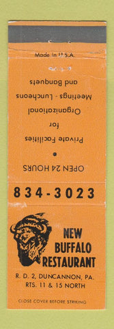 Matchbook Cover - New Buffalo Restaurant Duncannon PA WEAR