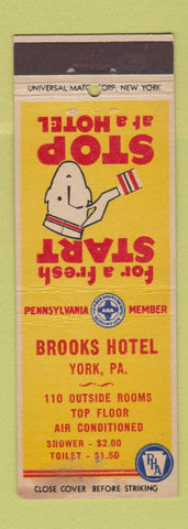Matchbook Cover - Brooks Hotel York PA