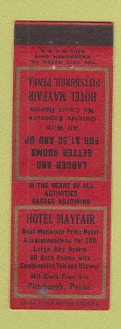 Matchbook Cover - Hotel Mayfair Pittsburgh PA