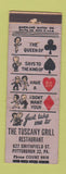 Matchbook Cover - Tuscany Grill Pittsfield PA WEAR