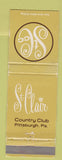Matchbook Cover - St Clair Country Club Pittsburgh PA WEAR