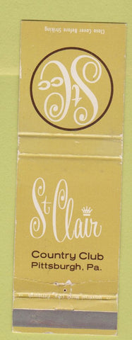 Matchbook Cover - St Clair Country Club Pittsburgh PA WEAR