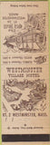 Matchbook Cover - Old Mill Westminster MA
