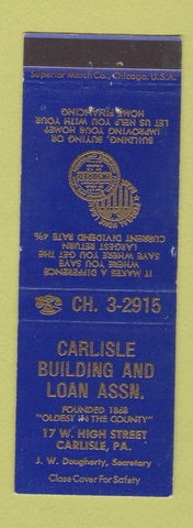Matchbook Cover - Carlisle Building and Loan PA