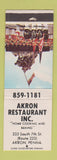 Matchbook Cover - Akron Restaurant Akron PA Iwo Jima