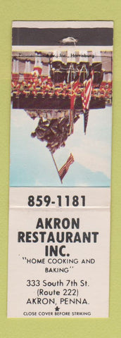 Matchbook Cover - Akron Restaurant Akron PA Iwo Jima