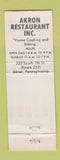 Matchbook Cover - Akron Restaurant Akron PA Iwo Jima