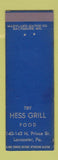 Matchbook Cover - Hess Grill Lancaster PA WEAR