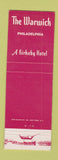 Matchbook Cover - Warwick Hotel Philadelphia PA Kirkeby