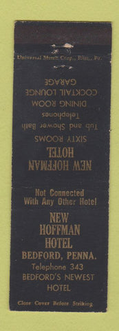 Matchbook Cover - New Hoffman Hotel Bedford PA